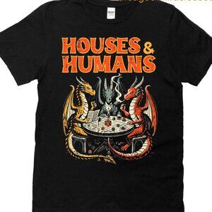 Gaming Houses Humans Funny Rpg Parody Gamer T-Shirt GAMER T-Shirt
